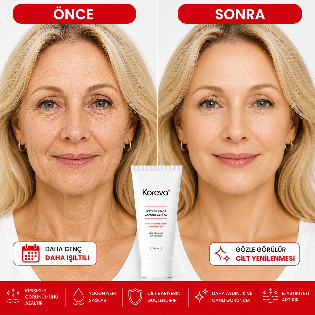 KOREVA™ Kırışıklık ve Yaşlanma Karşıtı Bakım Kremi