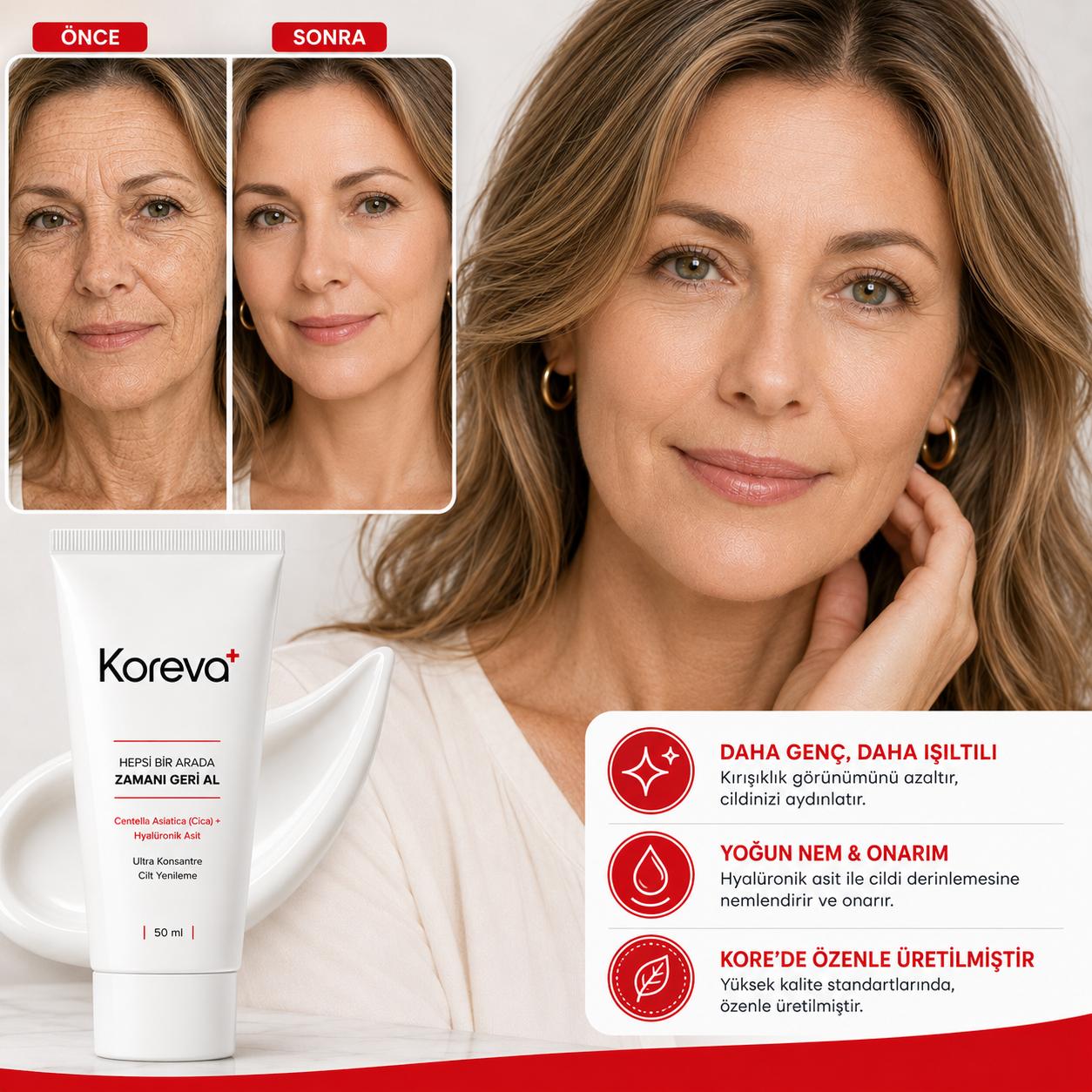 KOREVA™ Kırışıklık ve Yaşlanma Karşıtı Bakım Kremi