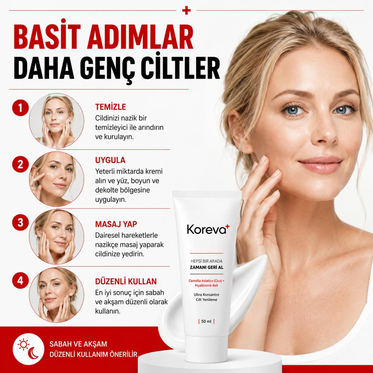 KOREVA™ Kırışıklık ve Yaşlanma Karşıtı Bakım Kremi
